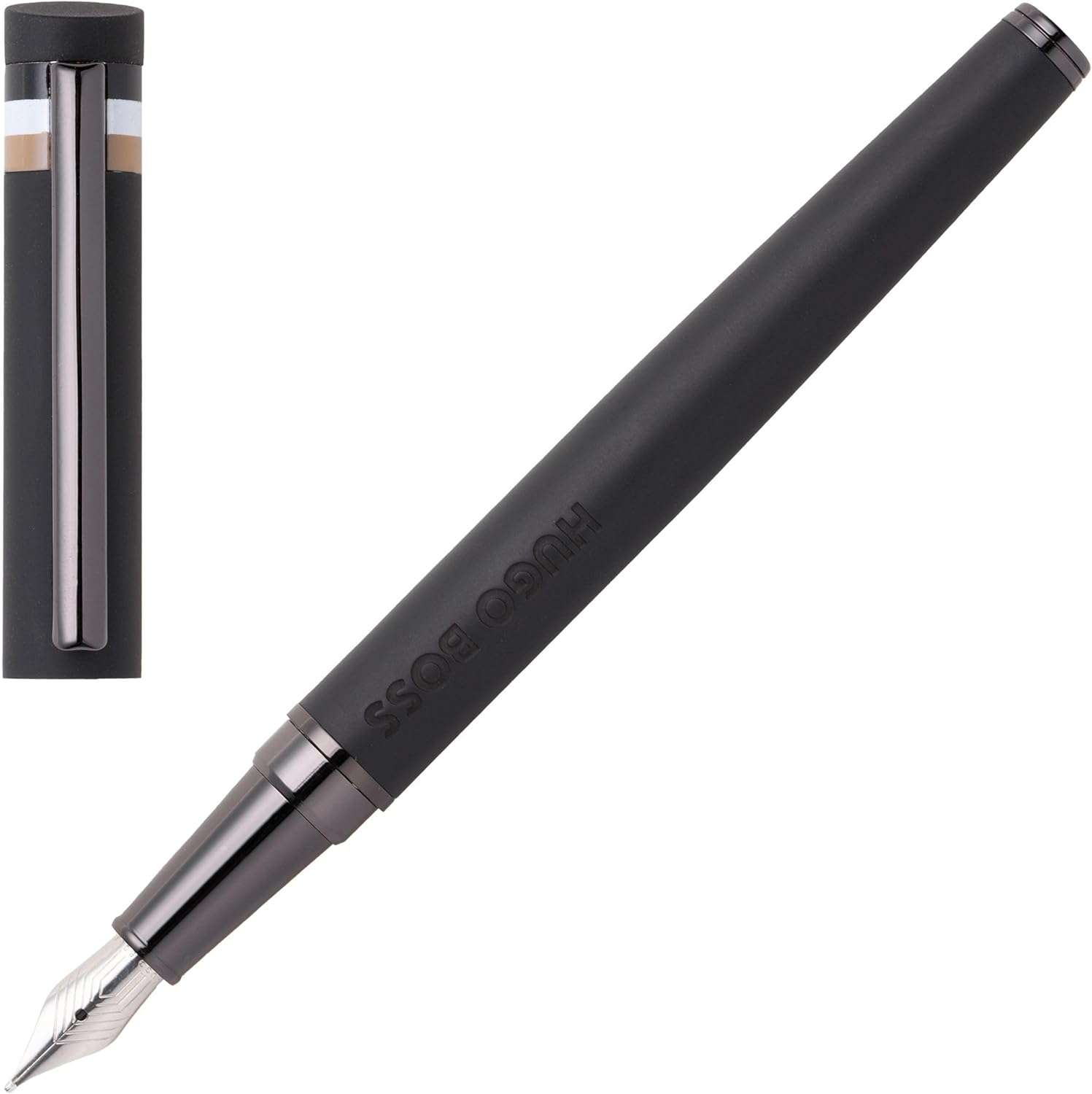 HUGO BOSS Loop Iconic HSG3522A Fountain Pen Brass Black Length 14.7cm Nib Size M