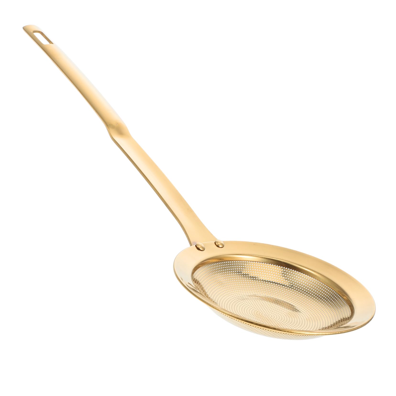 PRETYZOOM Stainless Steel Fine Mesh Strainer Spoon with Ergonomic Handle Oil Filter Skimmer for Cooking for Hot Pot Kitchen Colander for Healthy Meals