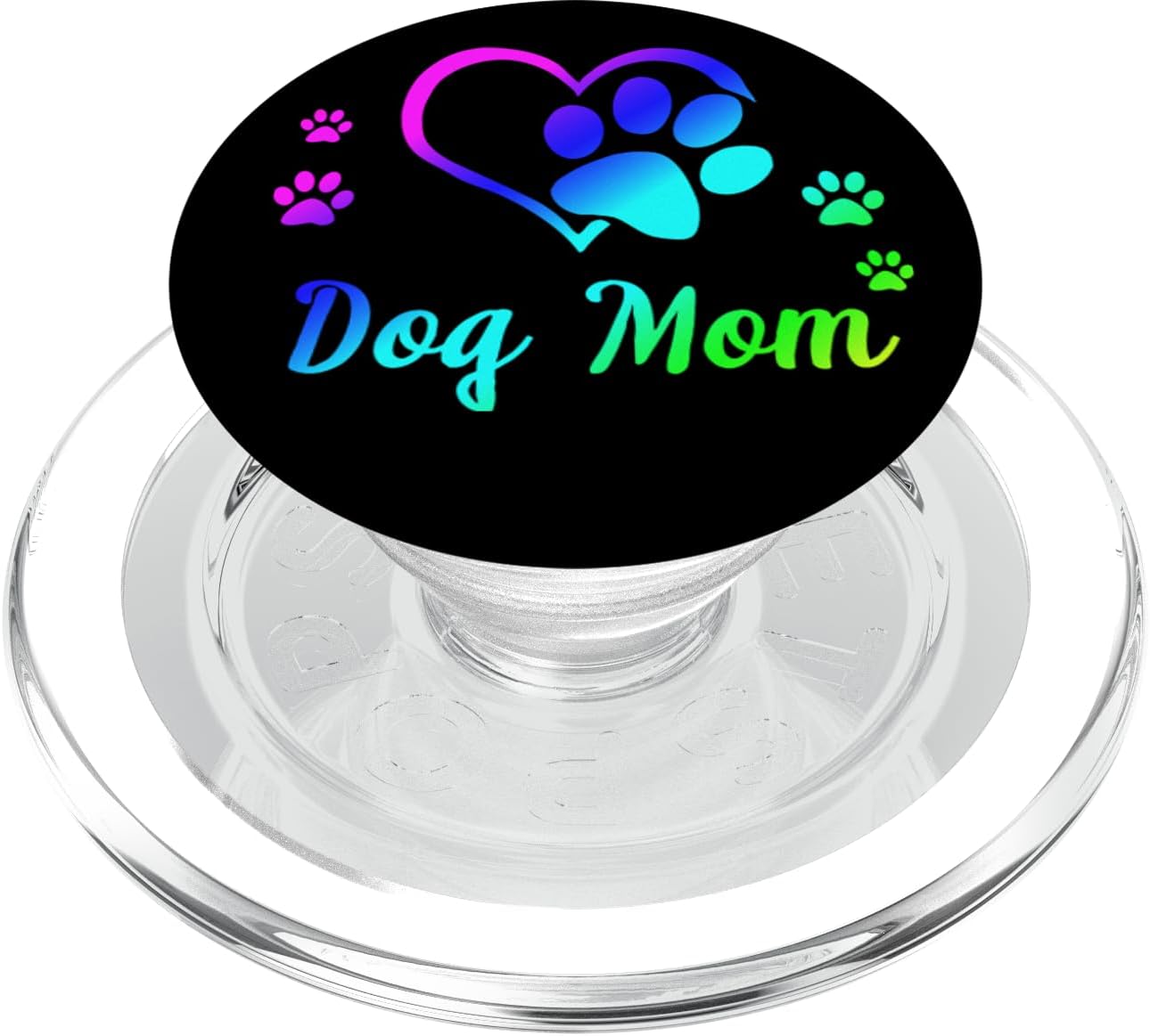 Cute Dog Mom Dogs Lover Day Design Black PopSockets PopGrip for MagSafe