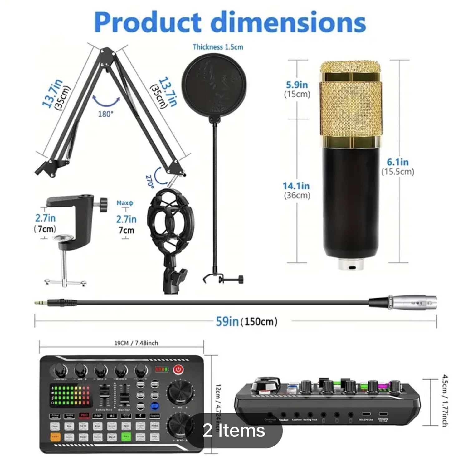 Set di microfoni per podcast, microfono a condensatore BM-800 con kit scheda audio live F998, set di apparecchiature per podcast con funzioni di cambio vocale e mixer, per registrazione e trasmissione