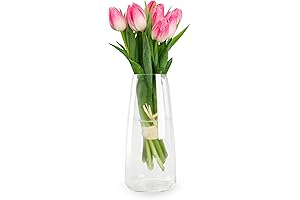 Der Rose Glass Vase for Flowers - Crystal Clear Elegance for Home Decor