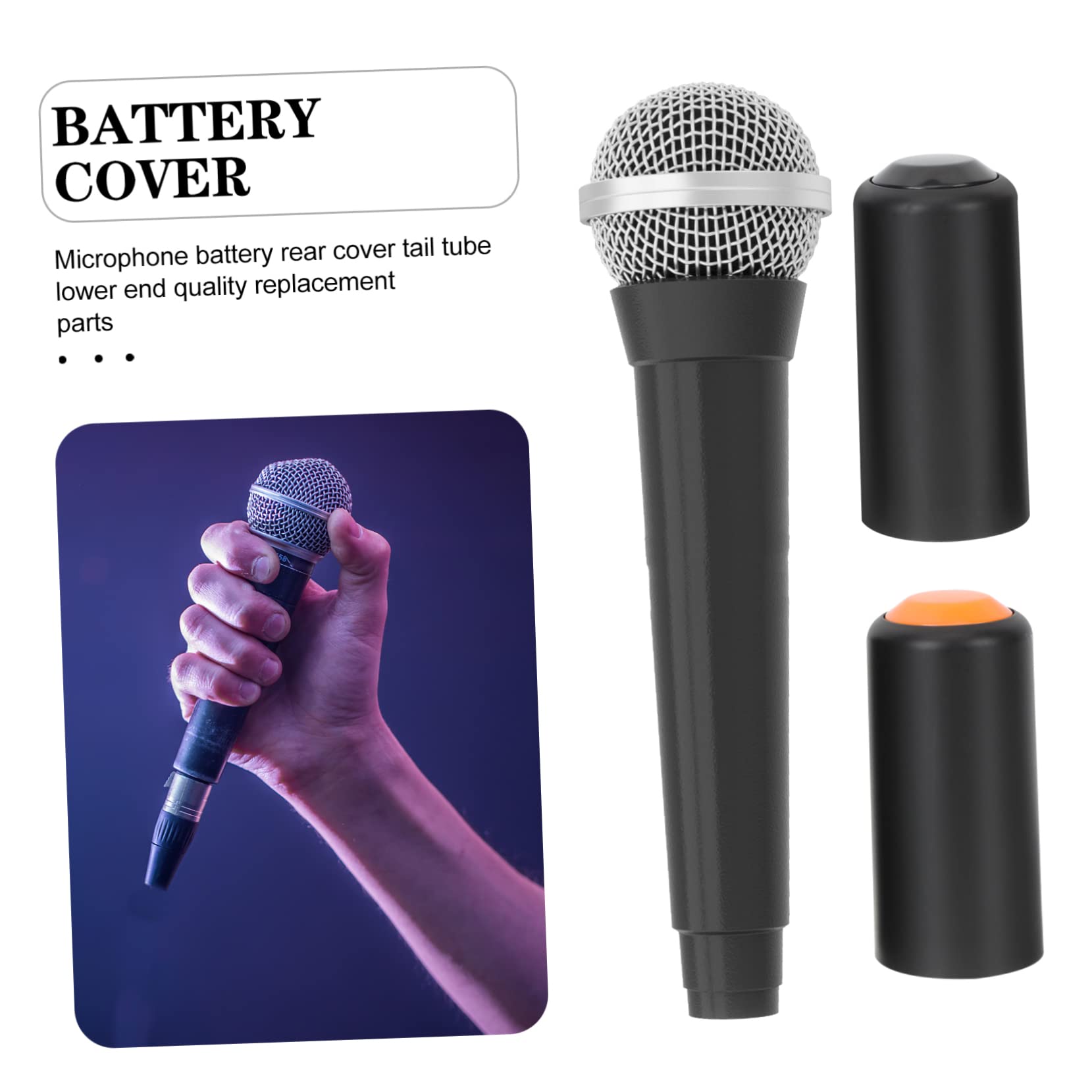 3pièces Capuchons De Batterie Microphone Durable Couvertures De Batterie Pour Microphone Compatible Avec Identification Facile