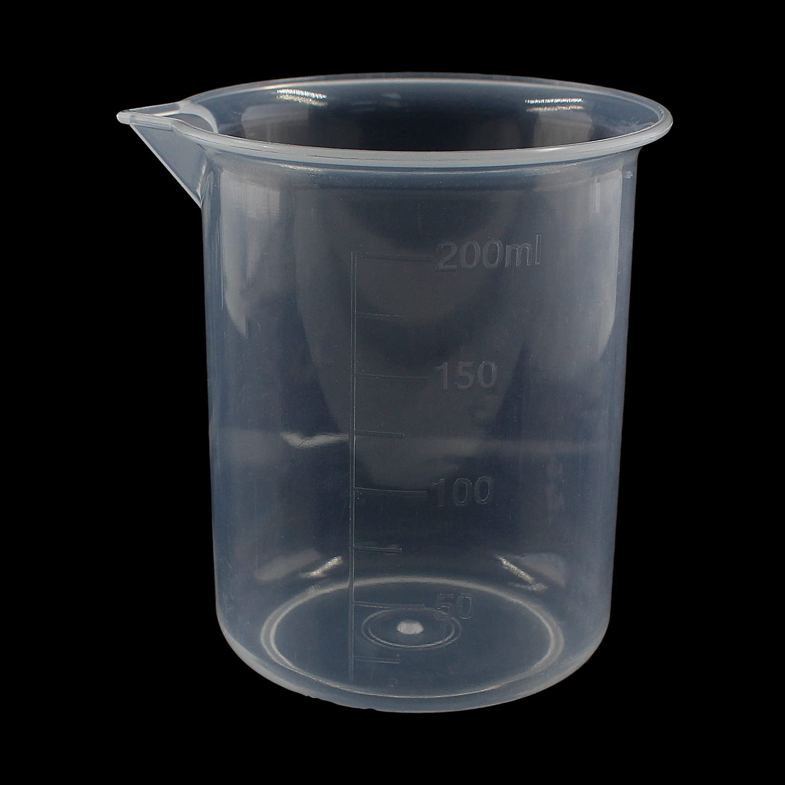 Waziaqoc 200ml/6.8oz Plastic Graduated Beaker (1 Pack), Transparent PP Measuring Cup Mixing Cup for Kitchen Lab