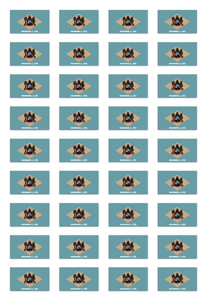 Pegatinas de 25 x 15 mm, 36 unidades, bandera de Estados Unidos de América/Estados Unidos, Estado de Delaware, Estados Unidos de América, Estados Unidos y DE, para coche, ordenador portátil y más