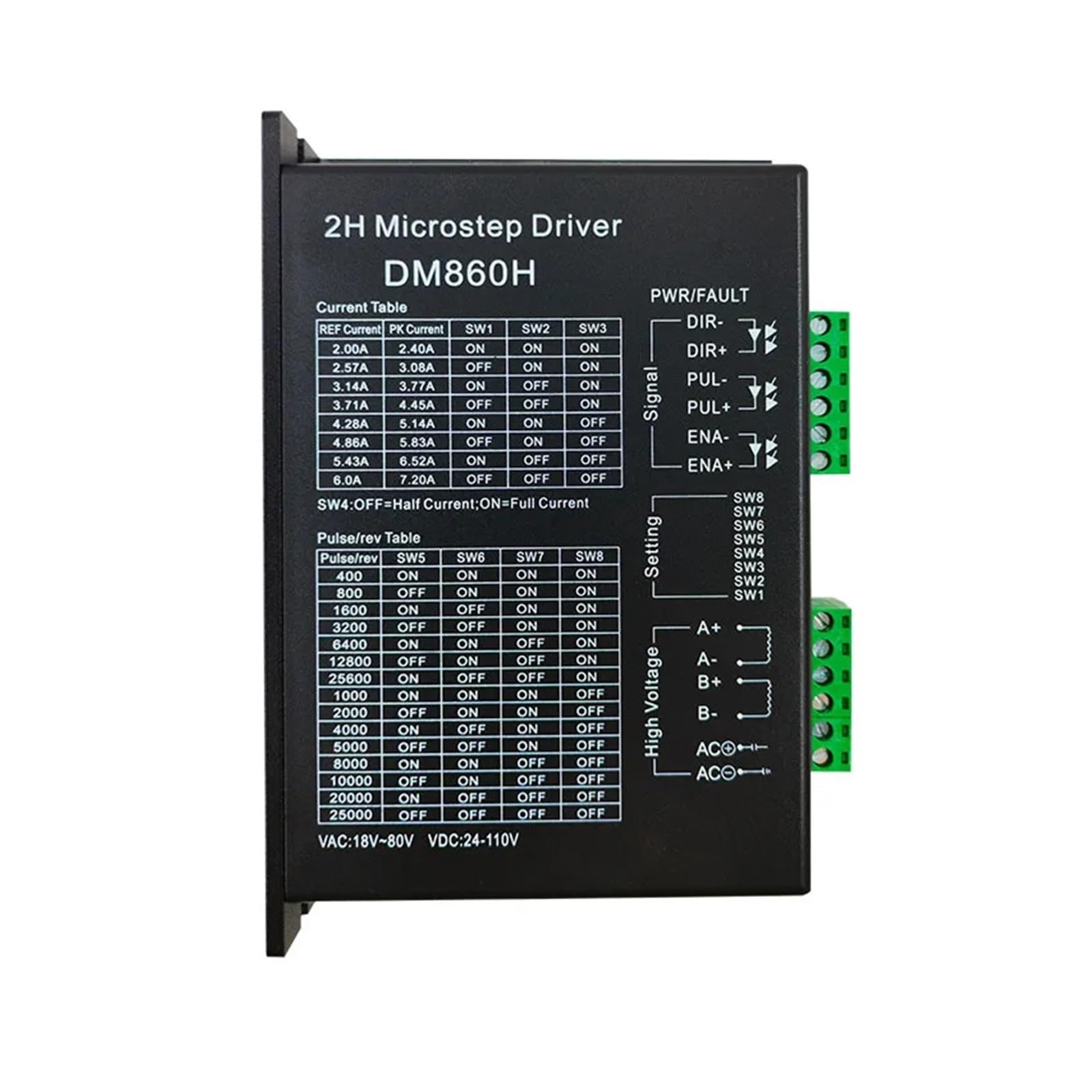 TSIOHKBS Step Electronic Starter 2H Microstep Driver DM860H 24V-72V for Nema 23 Nema34 Stepper Drivers