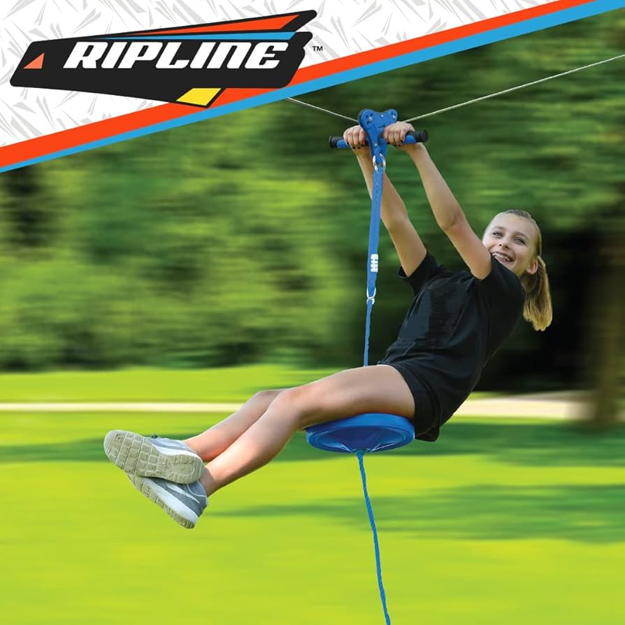 Ripline 50 ft Zipline Kit with Included Seat - Kids Zip Line