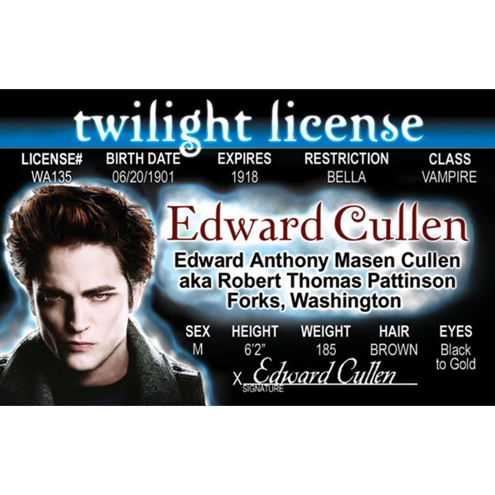 Signs 4 Fun Parody Driver’s License | Edward ID | Fake ID Novelty Card | Collectible Trading Card Driver’s License | Novelty Gift for Holidays | Made in The USA