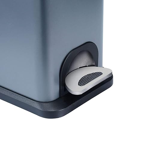 Miniatura 6 de Fortune Candy - Papelera de 8 litros21 galones cubo de basura de acero al carbono con tapa y cubo interior de plástico para baño gris