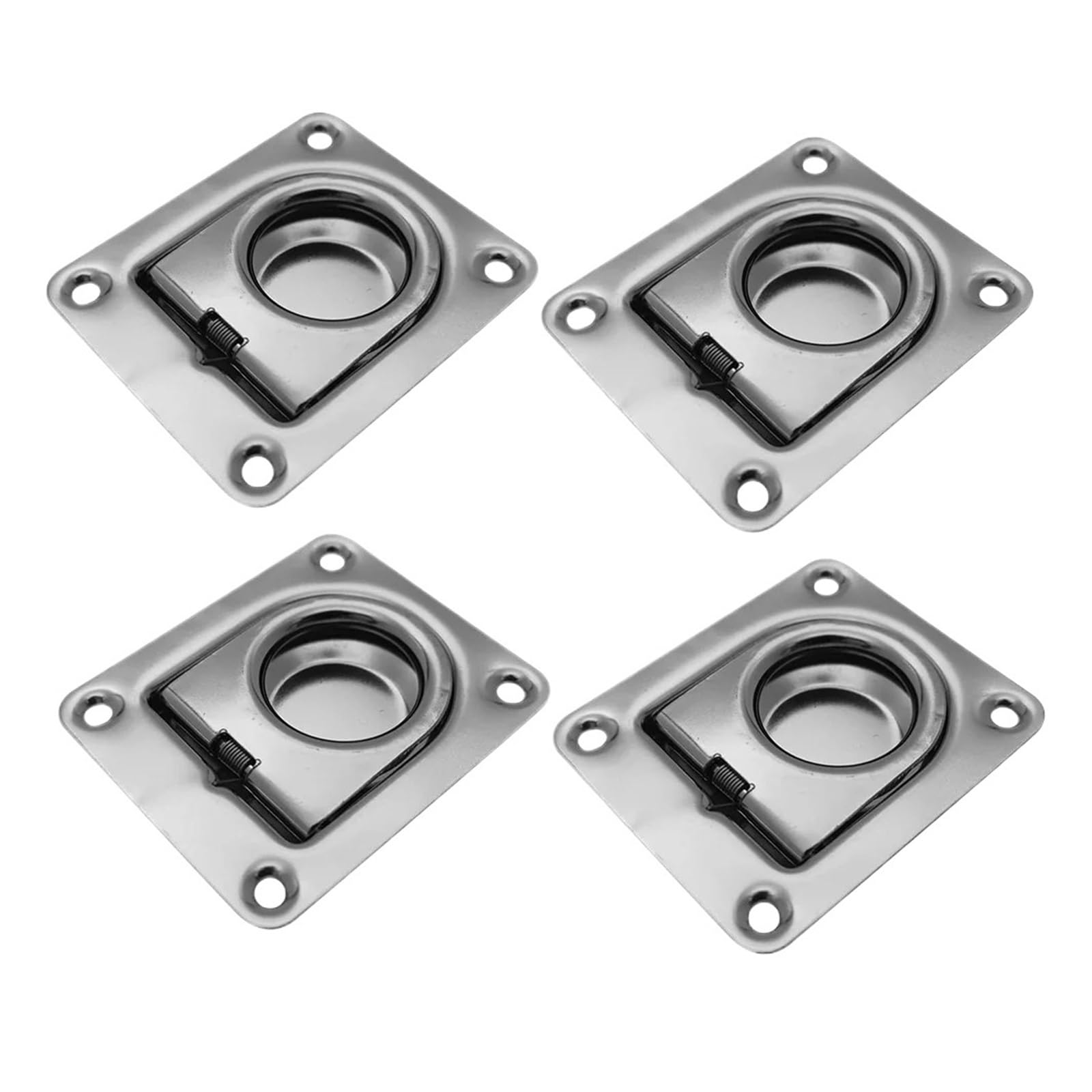Pjfcewfdgx One Color 4Pcs Stainless Steel D Rings Recessed Tie Down Anchors For Trailer Truck Boat Floor Mount