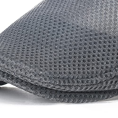 Image of VOBOOM Men Breathable Mesh Summer Hat Adjustable Newsboy Beret Ivy Cabbie Flat Cap