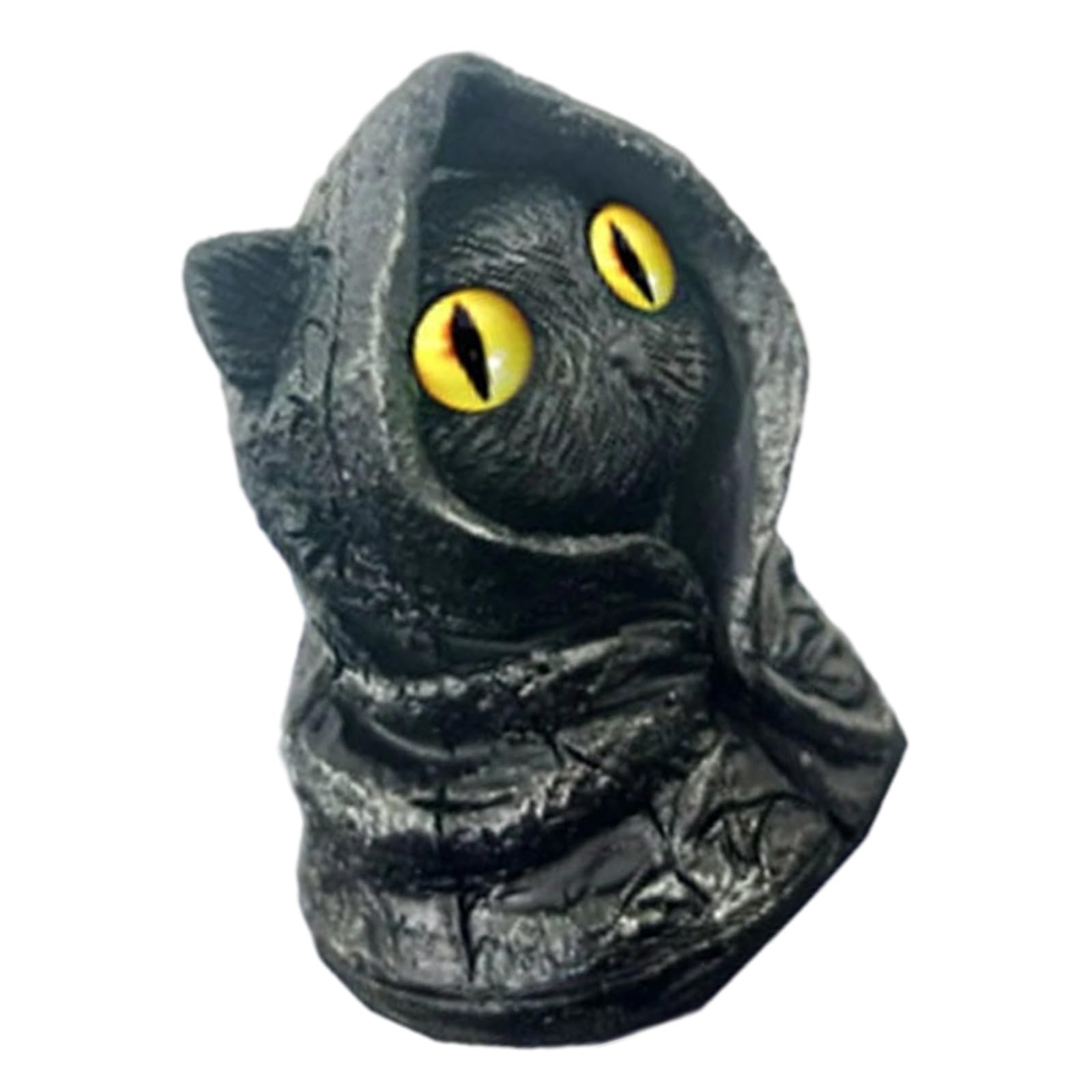 carotoe Halloween Decors Gothics Black Statue Sculpture Mysterious Hooded Figurines, Tabletop Ornaments Cats Lovers Gifts Gothics Black Figurines