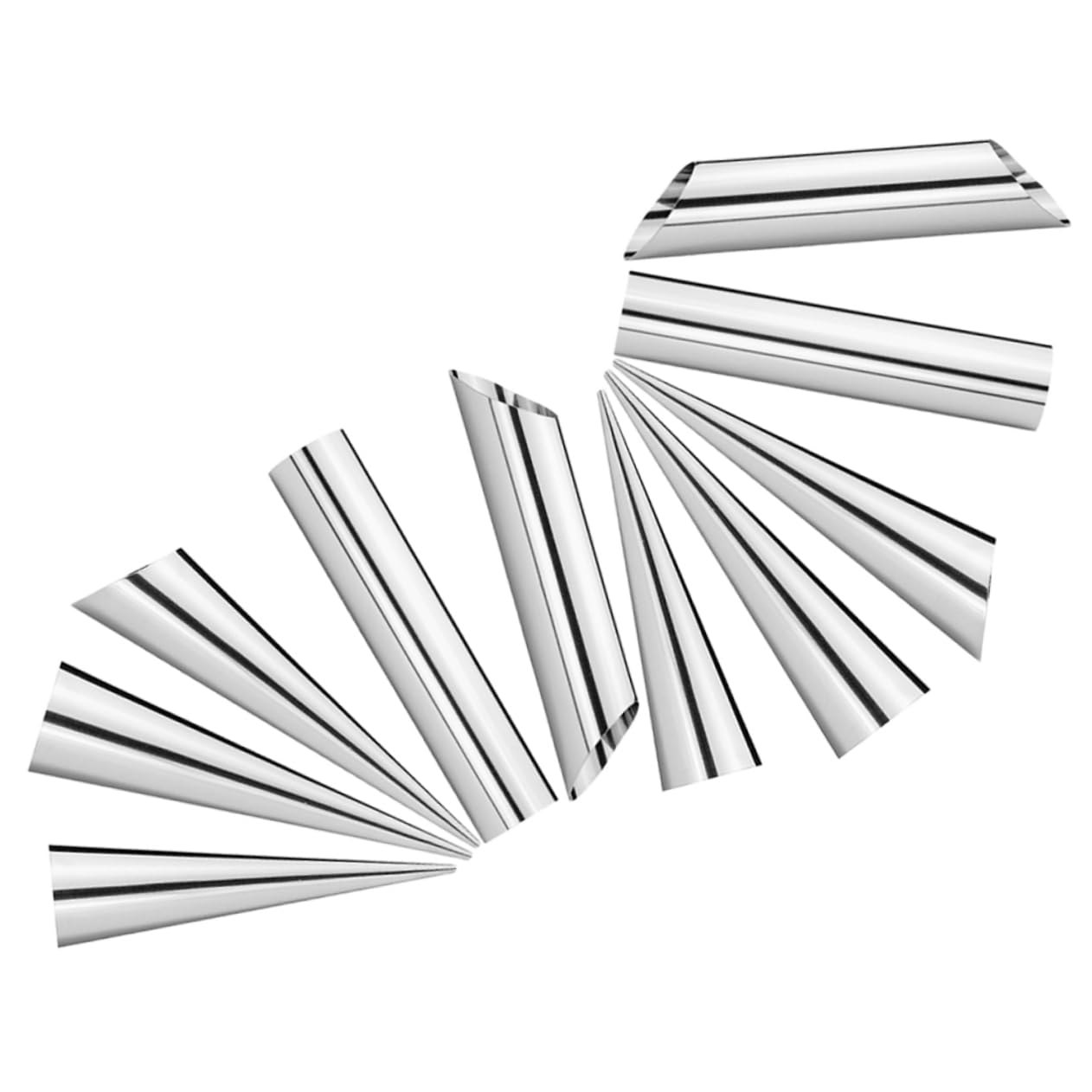 KICHOUSE Croissant Molds 10pcs Set Metal Horn Molds Stainless Steel Ideal for Pastry Baking