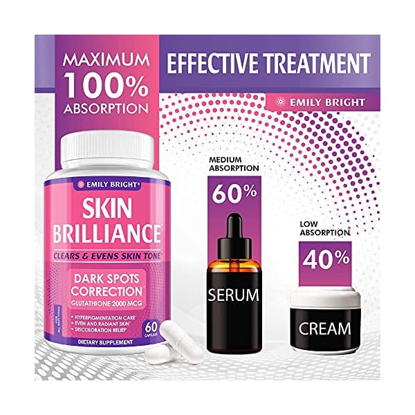 Glutathione-Whitening-Pills-2000mcg-Glutathione-Better-than-Skin-Lightening-Cream-Dark-Spots-Acne-Scar-Remover-Hyperpigmentation-Treatment-Anti-aging-Effect-and-Powerful-Antioxidant-60cap Glutathione Whitening Pills - 2000mcg Glutathione - Better than Skin Lightening Cream - Dark Spots & Acne Scar Remover, Hyperpigmentation Treatment - Anti-aging Effect and Powerful Antioxidant - 60cap