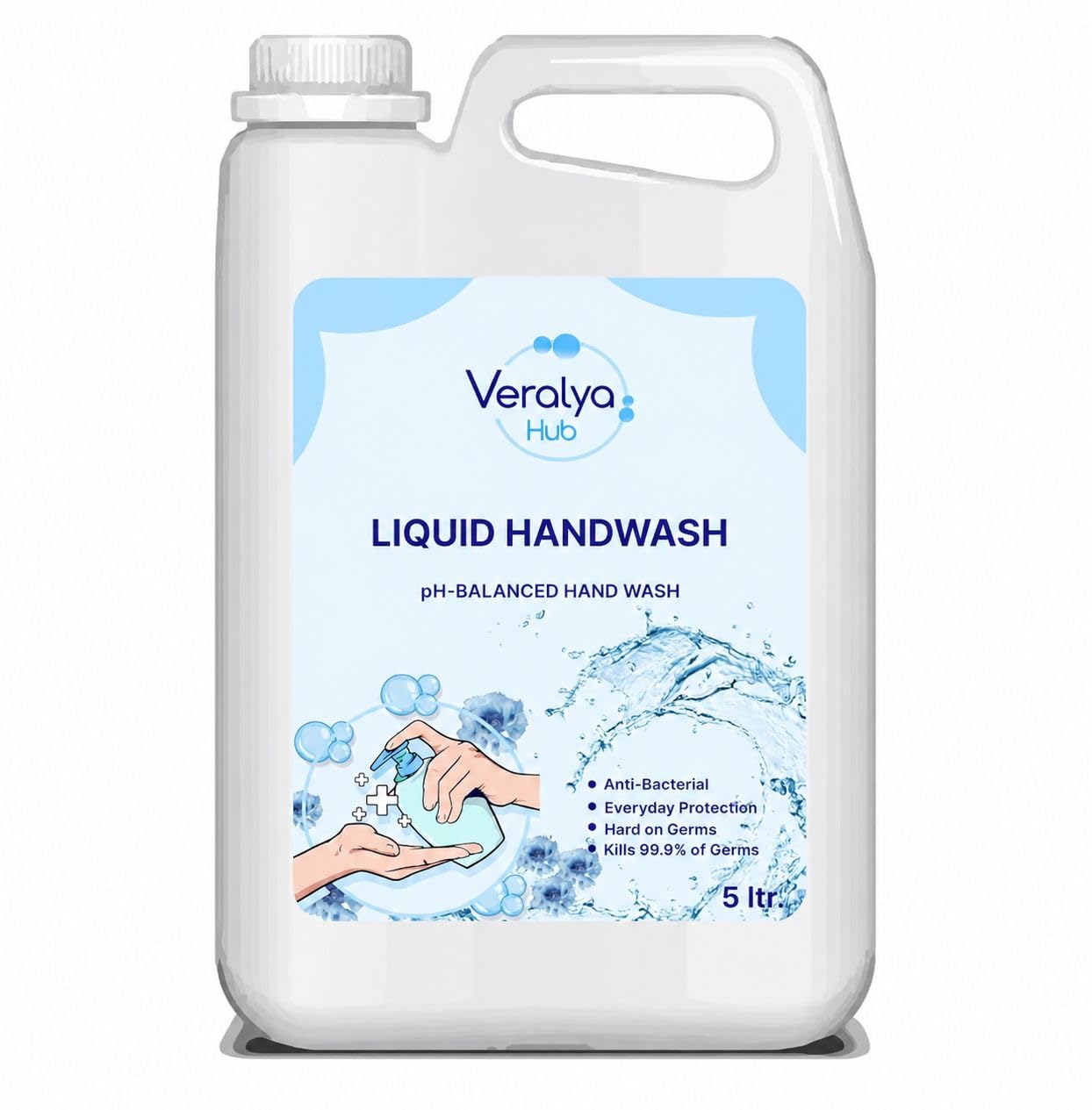 Hub For Choice Liquid Handwash, pH-Balanced, Kills 99.9% of Germs, Moisturising Formula, 5 Litres-image-24