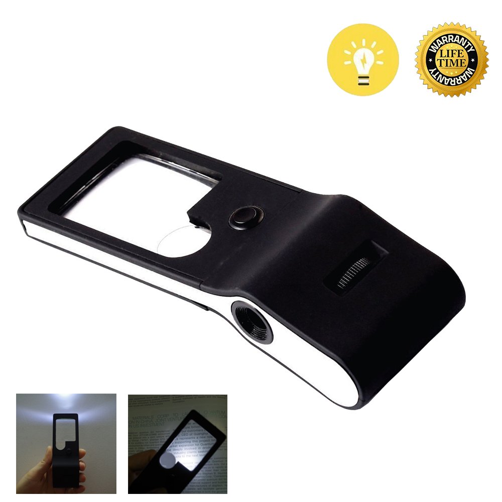 Buy Topnisus 3x LED Magnifier with 3 LEDs Ultra Bright & Lightweight Handheld Magnifier for