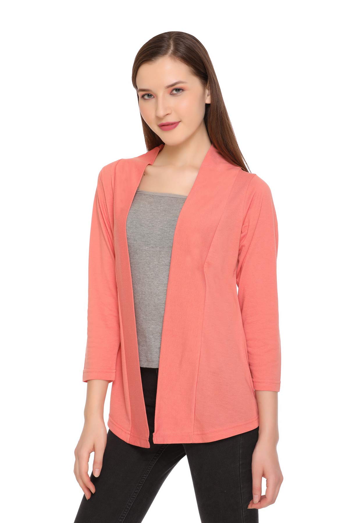 IN LoveWomen's Poly Cotton Waterfall Front Open Mid Length Shurgs