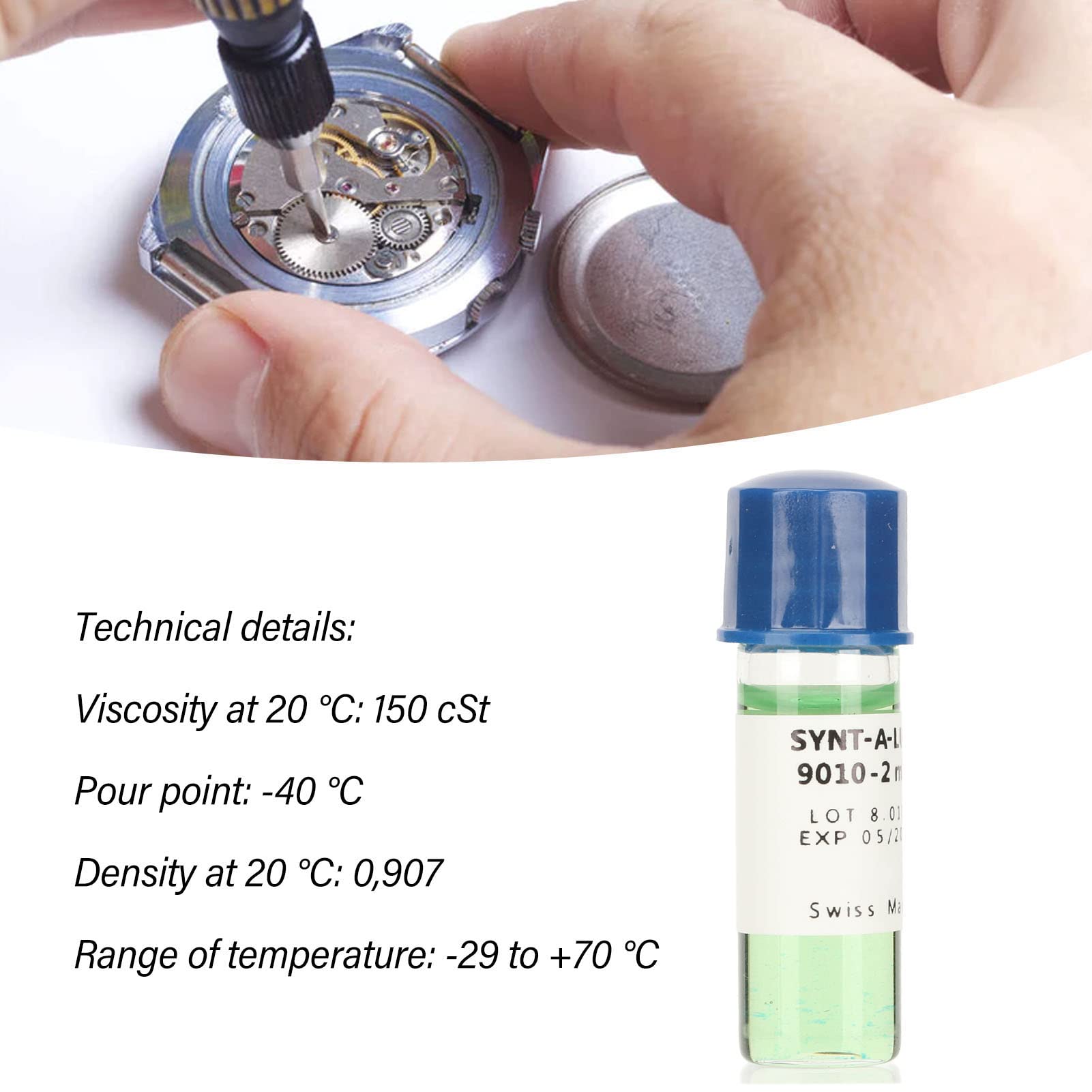 9010A Orologio Olio Lubrificante Olio Meccanico Sintetico per L'equilibrio Cuscinetto Verde Chiaro 2 Ml