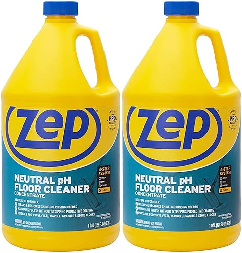 Zep Limpiador de pisos industrial de pH neutro. 1 galón (caja de 2) - ZUNEUT128 - Limpiador de pisos multiusos concentrado profesional de confianza