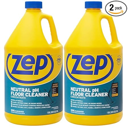 Zep Neutral pH Floor Cleaner Concentrate 1 Gallon (2 Pack) ZUNEUT128 - Pro Trusted All-Purpose Floor Cleaner