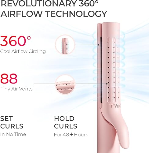 Miniatura 2 de TYMO Plancha y rizadora de cabello de flujo de aire plancha plana iónica en uno varita de curado profesional de cerámica para rizos y ondas con