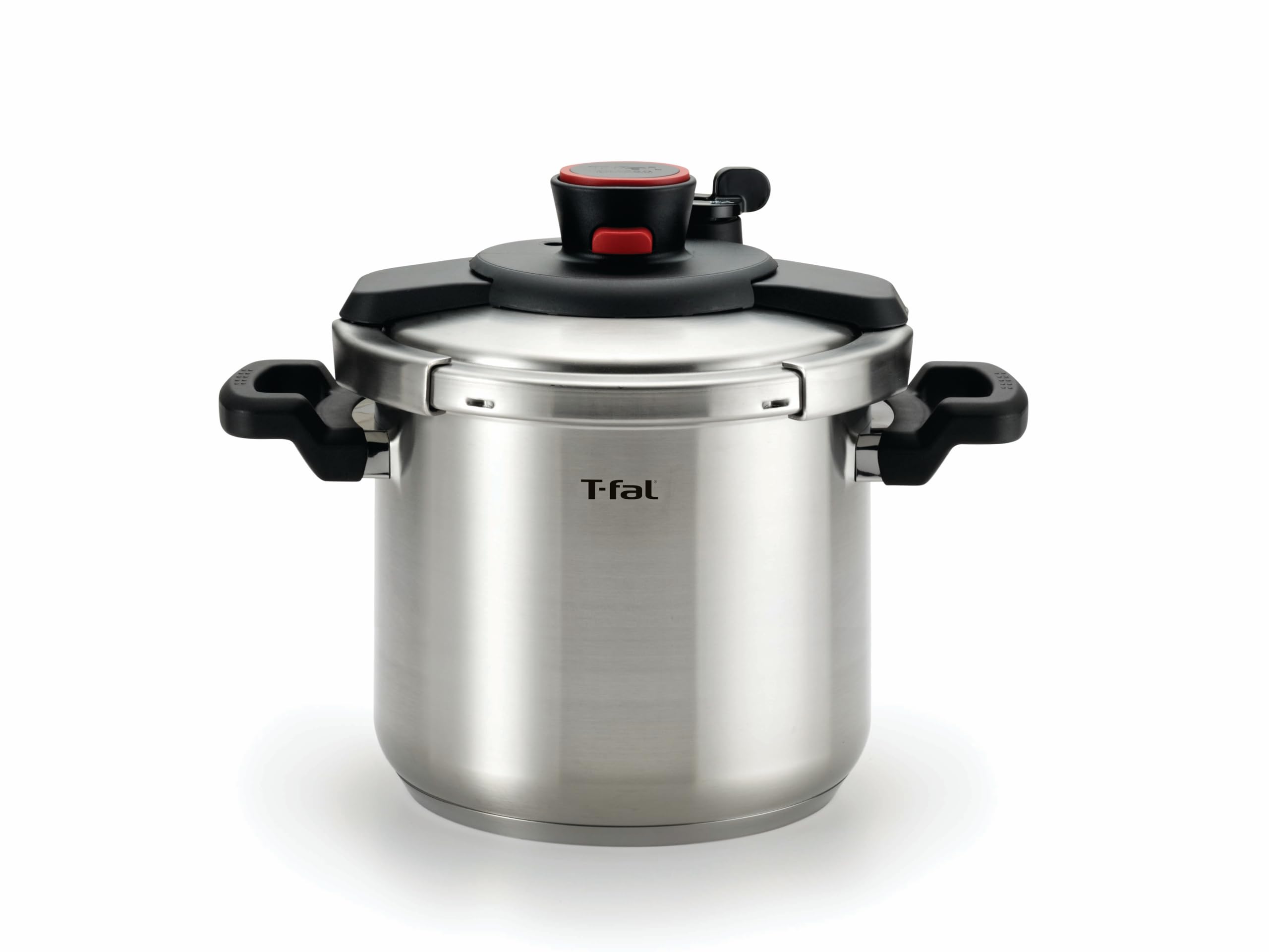 T-fal Clipso Stainless Steel Pressure Cooker 8 Quart, Induction Compatible, Secure locking System, One Hand System, Fast Cooking, Recipe Book Included, Cookware, Pots and Pans, Dishwasher Safe, Silver
