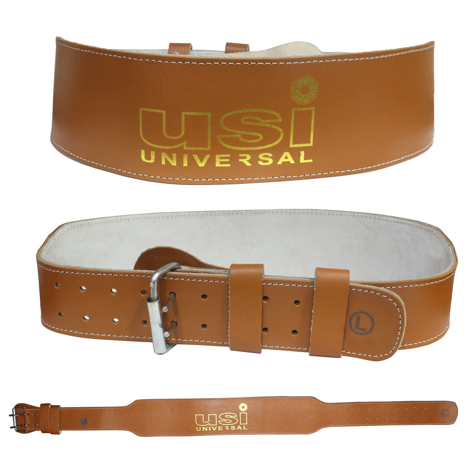 USI UNIVERSAL Weight Lifting Belt, Gym Belt, 790P 4" Unpadded Weight Lifting Belt, Grain Leather & Metal, Suede Leather Lining, Heavy Duty Nylon Thread Stitching, Zinc Plated Buckle (Size XL) (B016M8N1LI) Amazon Price History, Amazon Price Tracker
