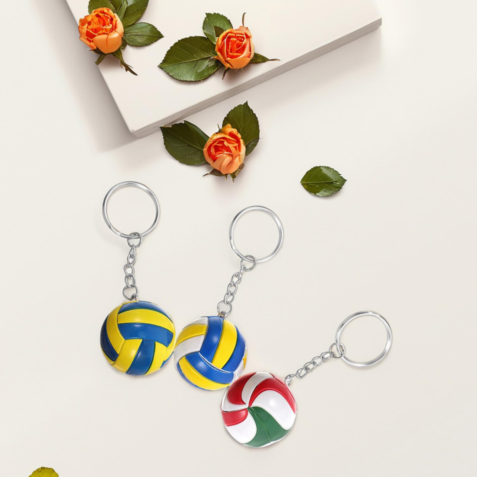 Portachiavi Pallavolo Decorativi 3 Pezzi in Plastico e Lega Multi-funzione per Portachiavi Auto e Telefono, come Gadget e Pendenti per Borsa Sportiva