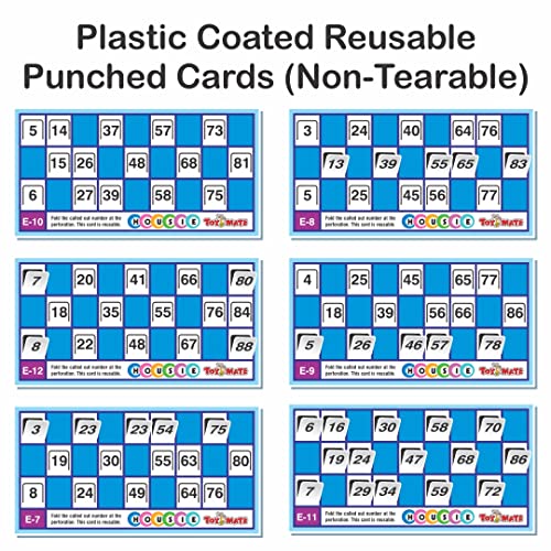 Image of toymate Red HOUSIE 48 Reusable Card Game- Family Fun Game For Small Gathering- No Pins Or Pencils Required