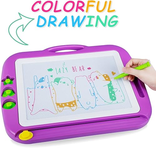 Miniatura 3 de SMACTUIEPIE Magnetic Drawing Board for Toddlers Large Doodle Board Writing Boards for Kids Learning Purple