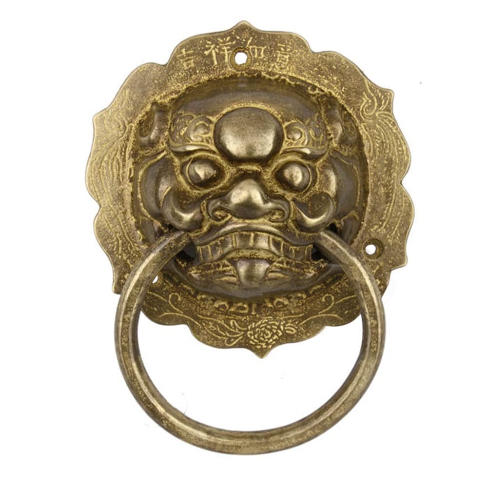 Aldaba decorativa vintage de bronce ideal para renovar el diseño antiguo de puertas exteriores