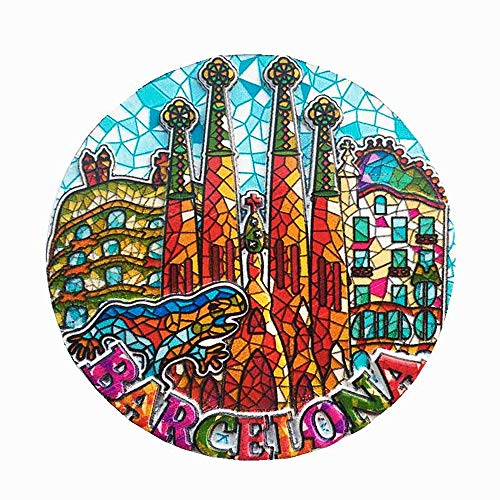 Mosaic Sagrada Familia Cathedral Barcelona Spain Fridge Magnet Travel Souvenir Gift Collection,Home & kitchen Decoration Magnetic Sticker