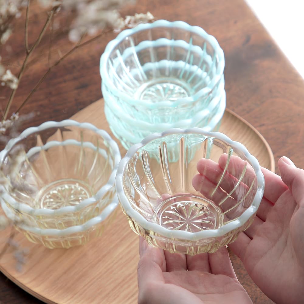 Amazon.co.jp: 日本製 デザート用ガラスボウル 雪の花 ひめ鉢