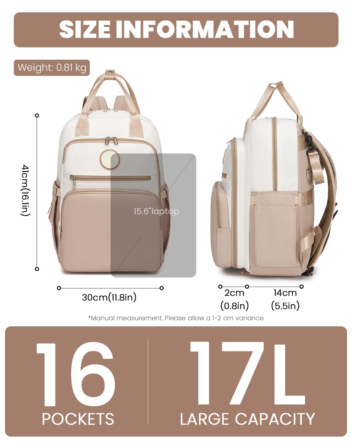 Miss Lulu Mochila Pañalera Bebé Impermeable Gran Capacidad, Mochila Maternidad Multifuncional con Correas para Cochecito, Bolsa Isotérmica para Biberones Ideal para Mamá y Papá en Viaje - 4