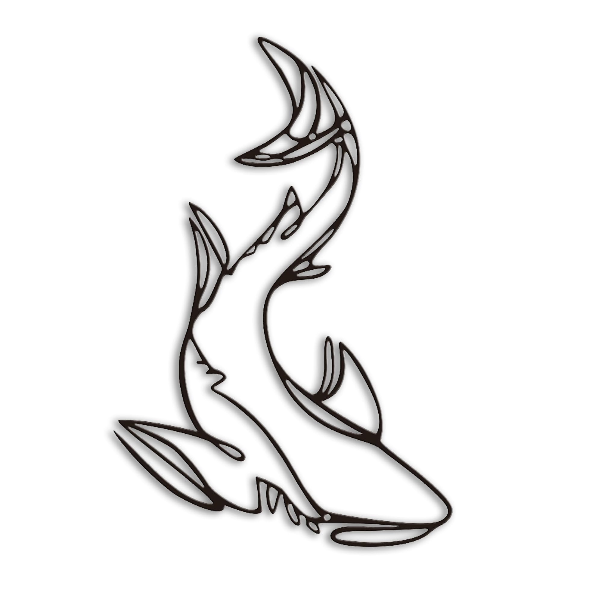 Xedatric Black Shark Metal Wall Decor – Striking Nautical Wall Sculpture For Bathroom, Room & Home – Durable Marine Animal Art, Rust-Resistant Coastal Decor & Unique Gift Idea