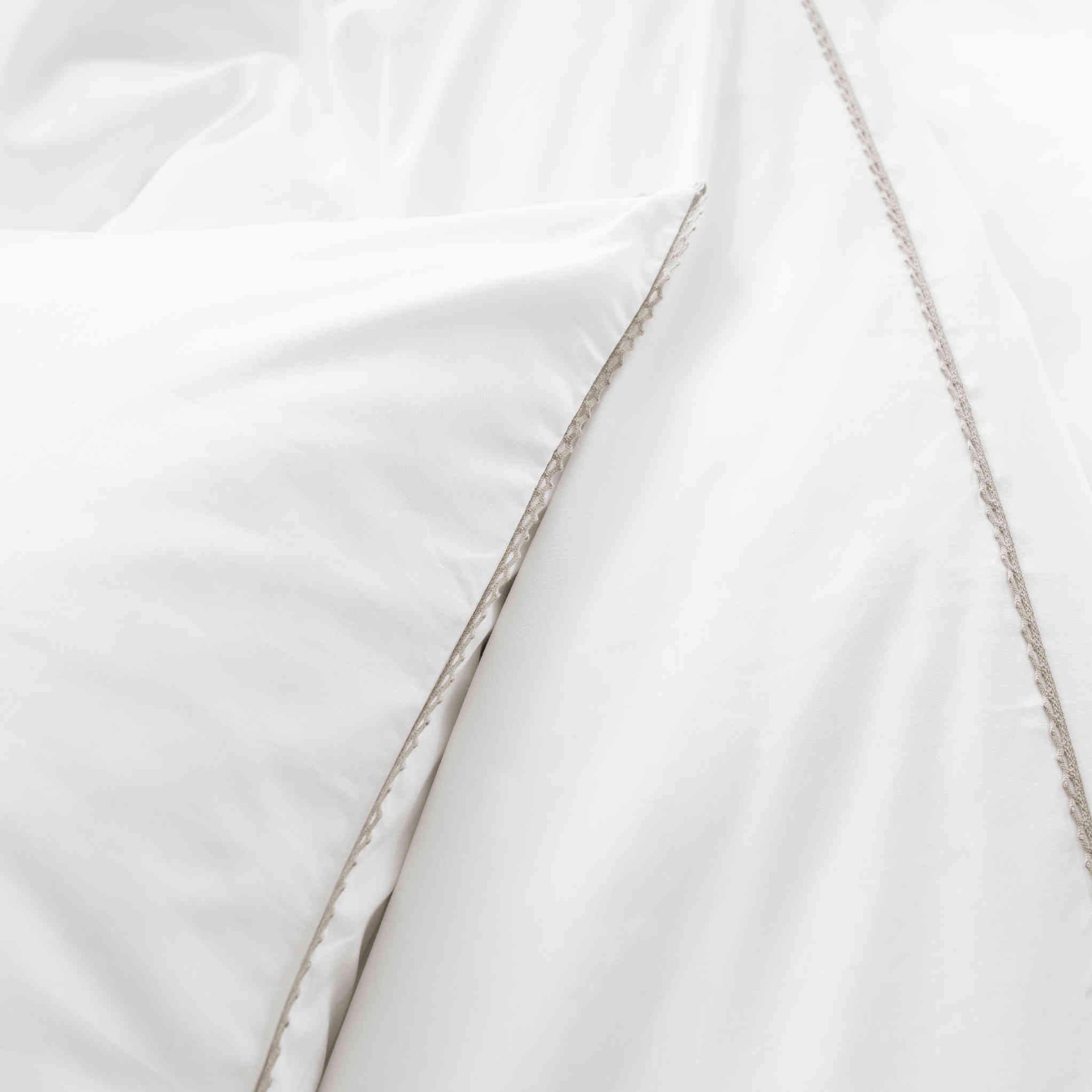 Copripiumino e due federe in percalle di cotonee (240 cm) Melisse Beige
