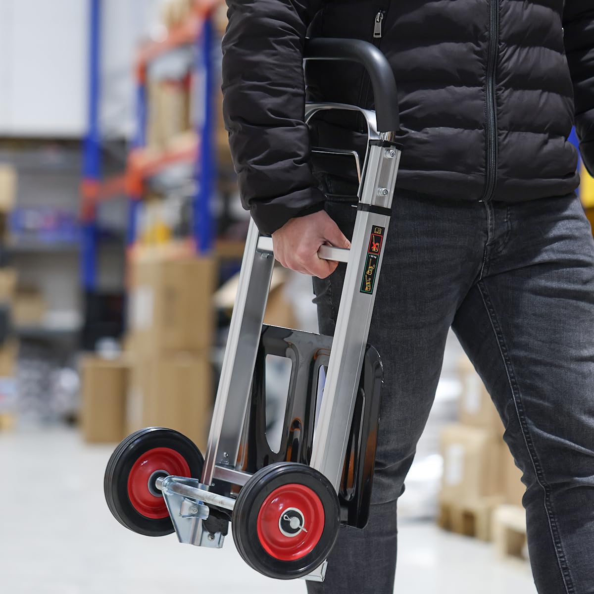 TOUGH MASTER Folding Hand Truck 4 Wheels 100KG Load Capacity Adjustable Platform Length And Retractable Handle Tm Ht100~5060807720919 01c Mp