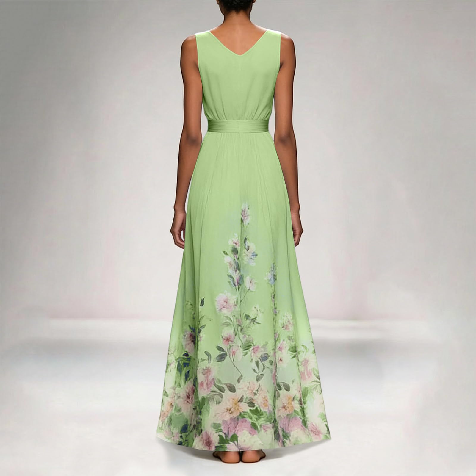 FUPODD Maxikleider Damen Sommer Elegant Sommerkleid Damen Lang Abendkleider Elegant Für Hochzeit Chiffonkleid Maxi Kleid Hochzeitsgast Cocktailkleid Schicke Kleider Leicht Ballkleid Abschlusskleid
