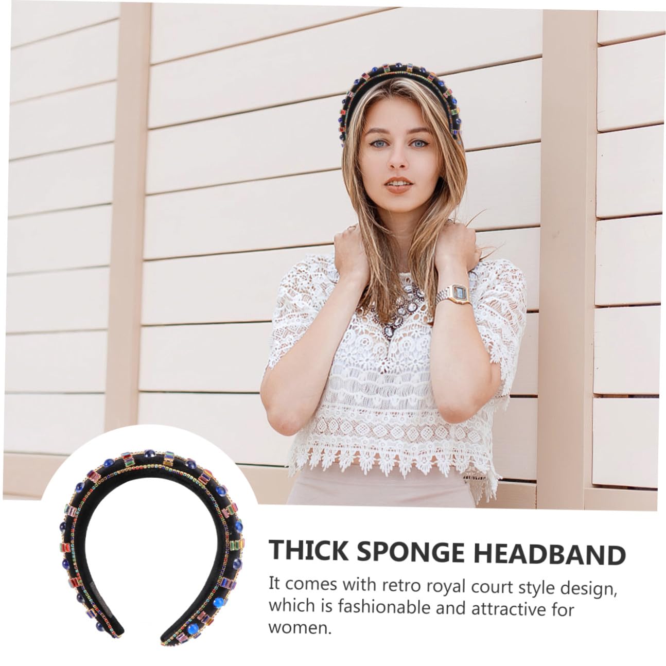 FOMIYES 3piezas Diadema Retro De Esponja Brillantes Para Mujeres Accesorio De Fiesta y Cosplay Para Maquillaje Lavado Facial y Eventos Especiales Diseño Elegante