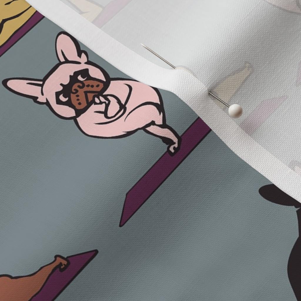Spoonflower Fabric - Frenchie French Bulldog Kawaii Dog Lovers Printed on Petal Signature Cotton Fabric by The Yard - Sewing Quilting Apparel Crafts Decor