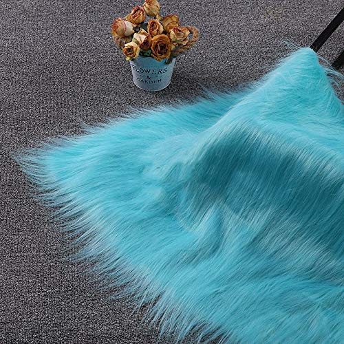 Tissu en fausse fourrure bleu ultra doux et moelleux pour plaid