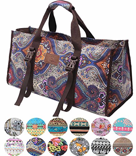 #DoYourYoga Bolsa de Yoga »Mahavir Fabricada con Lienzo de algodón (Lona), laborioso Acabado/para esterillas de Yoga SUPERANCHAS de hasta 100 x 200 x 1,6 cm/Koalas
