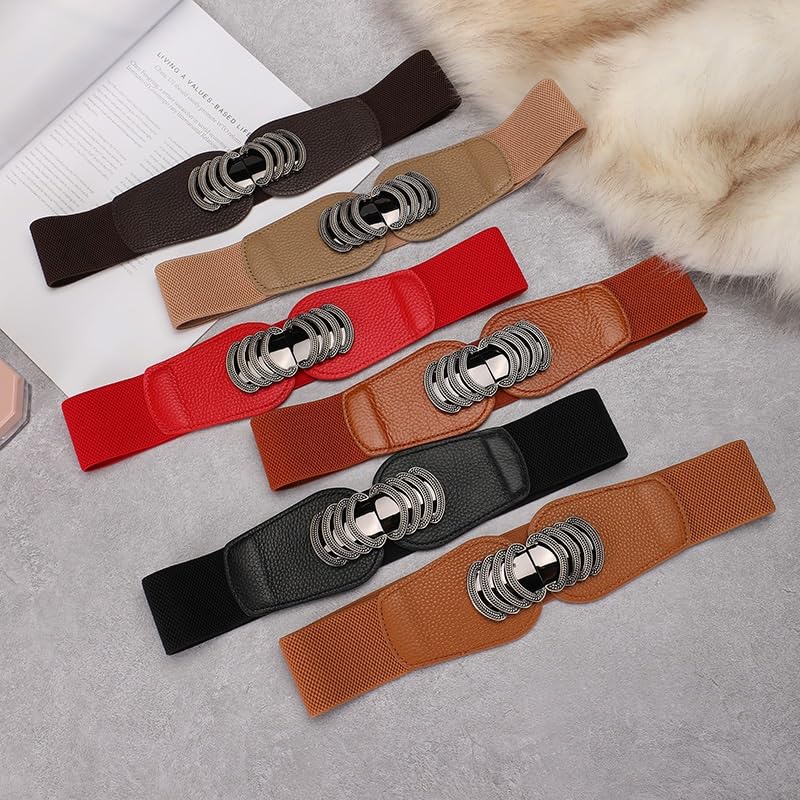 Elastic Waistband for Women Top Layer of Cowhide Genuine Leather Decoration Women's Belt Skirt3