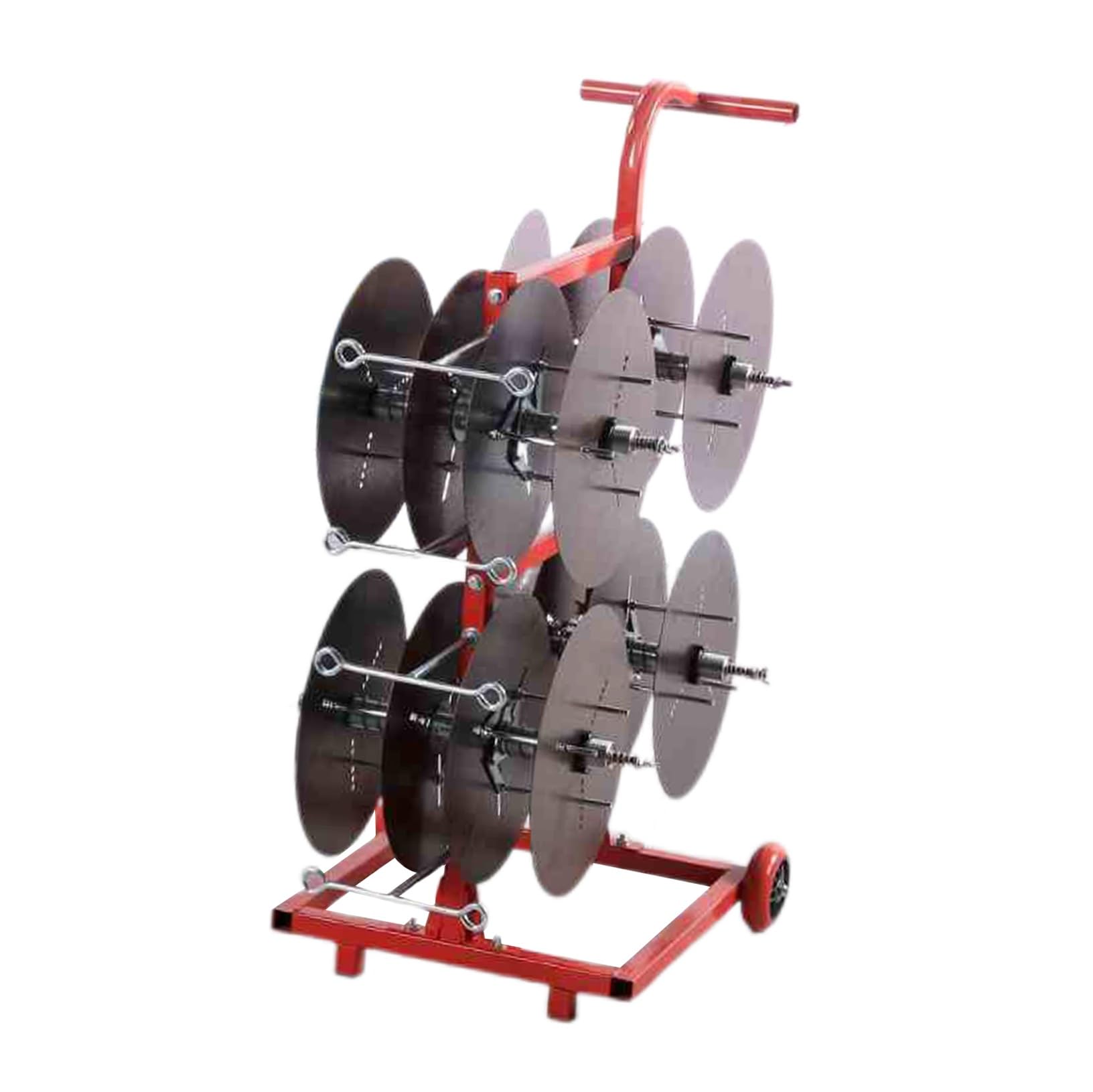 WDSOPK 4/6/8 Reel Wire Spool Rack with Wheel,Electrical Wire Spool Holder Cart,Iron Cable Dispenser,for Electrical Industrial and Retail Use (8 reel)