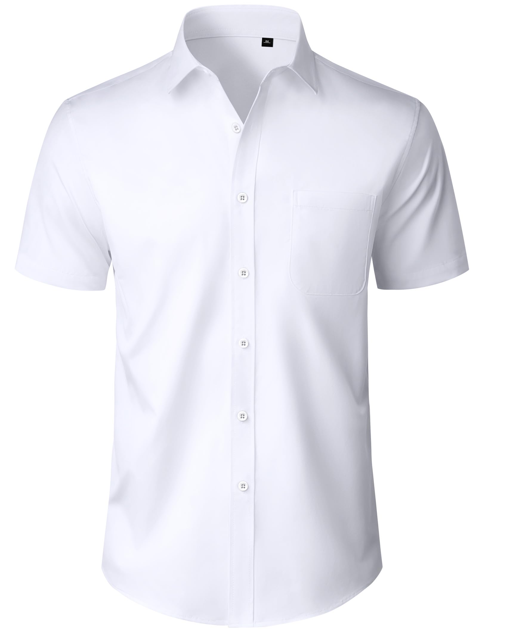 Alimens Gentle Mens Short Sleeve Dress Shirt Wrinkle Free Wedding Business Casual Summer Button Down Shirt with Pocket