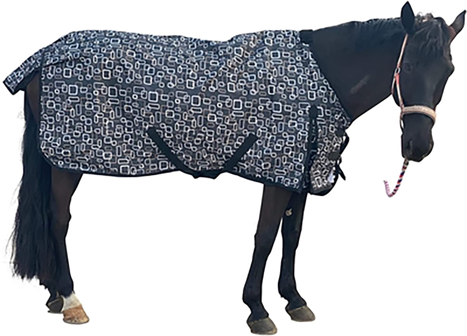 BNALU Mantas y sábanas para Caballos Impermeable y Transpirable Manta para Todo el año para Exteriores una Sola Capa Anti Moscas Caballo Manta antimoscas Caballo Tamaño 145 CM(Size:145cm)