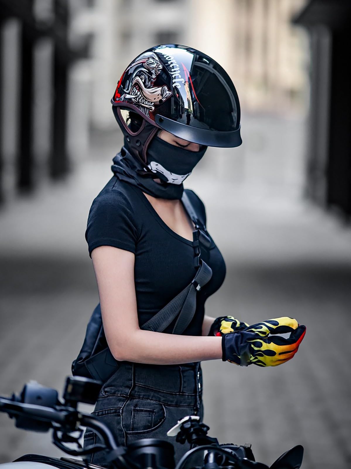Kask motocyklowy w stylu retro, ze składanym wizjerem, zatwierdzony przez DOT/ECE, kask do skutera Cruiser dla dorosłych, mężczyzn i kobiet