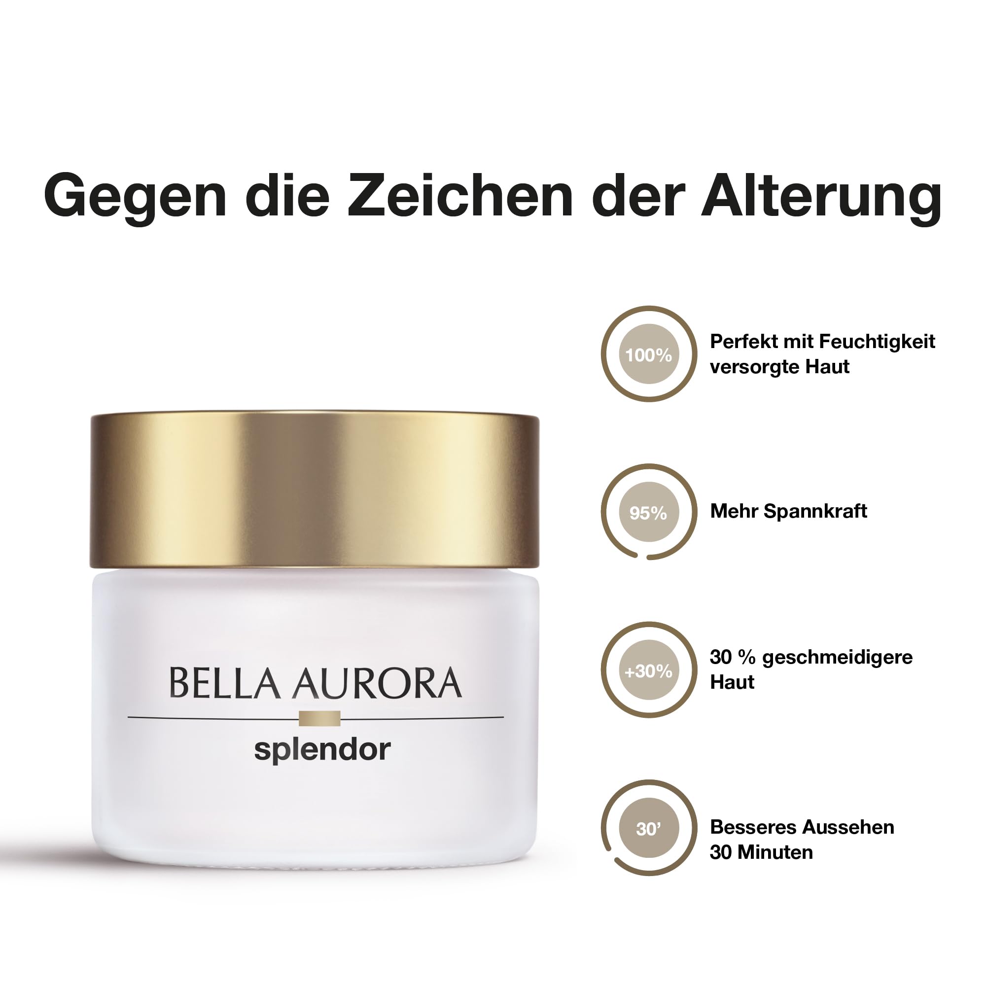 Bella Aurora - Splendor Anti-Aging Tagescreme 50 ml, Globale Anti-Aging-Behandlung mit Kamelienöl, LSF 20 und UVA/UVB-Schutz, für reife Haut, dermatologisch getestet
