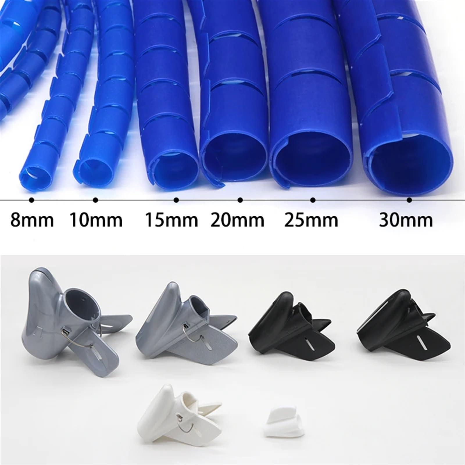 Gaine de Gestion câbles Flexible en Spirale, Gaine Protection câble 8 mm, 10, 1 m, 3, Multicolore