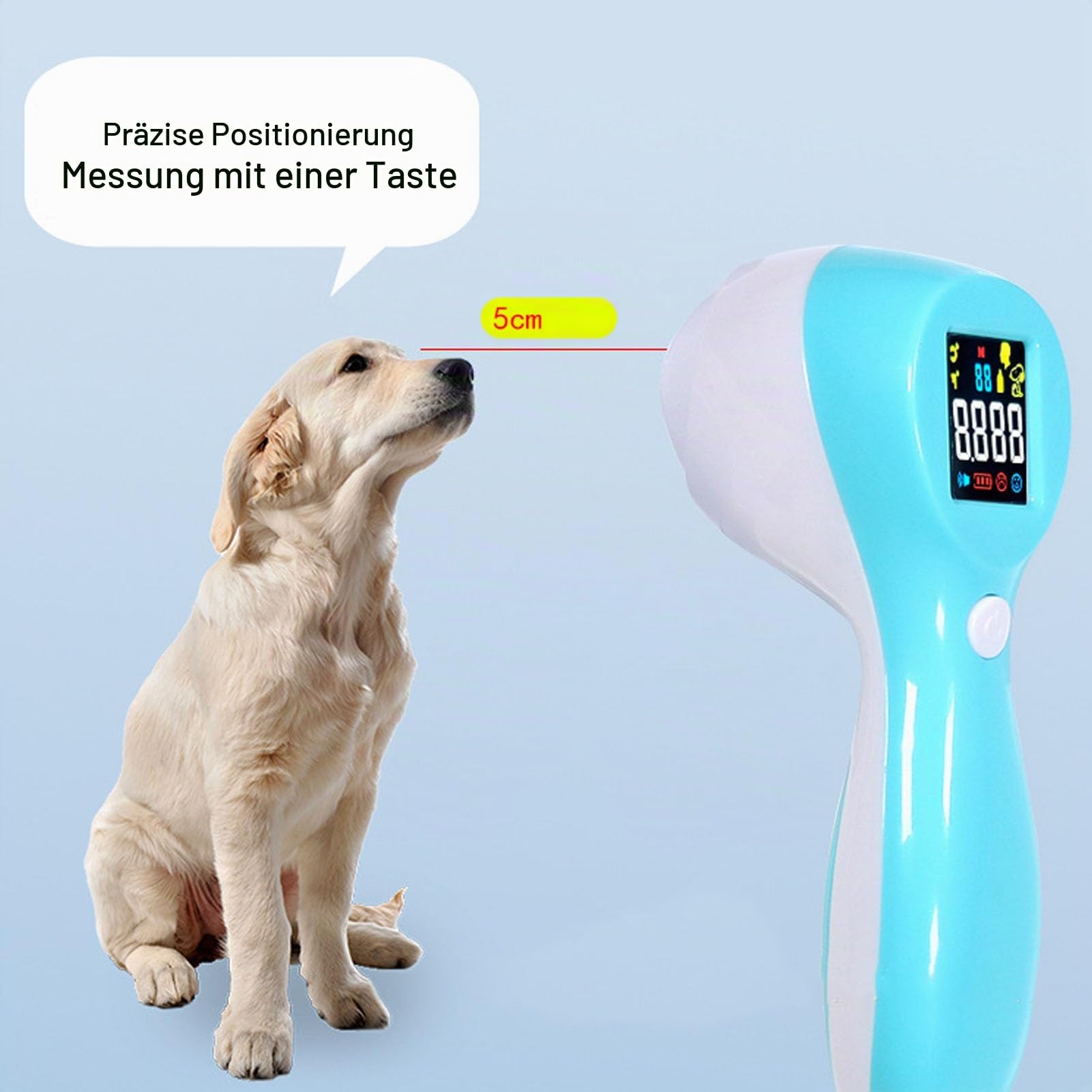 Infrarot-Thermometer, schnell, berührungslos, für Haustiere, multifunktional für Katzen, Hunde, Kühe, 2-in-1-Modus mit Speicher, geeignet für HSA