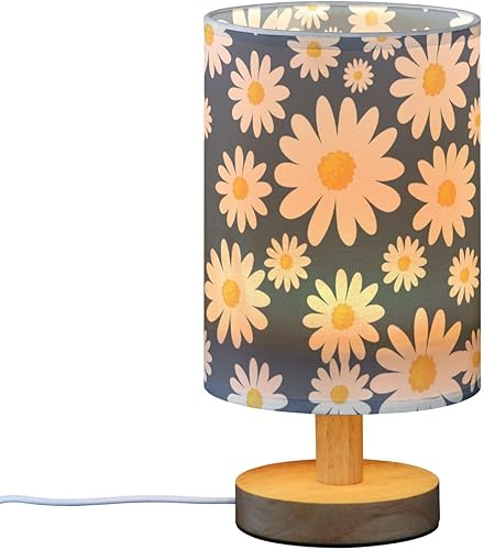 Miniatura 2 de Desk Lamps Light Table Lamp Warm Light Daisy Dark Blue Flowers Night Lights for Boys Indoor lampara para mesa de Noche